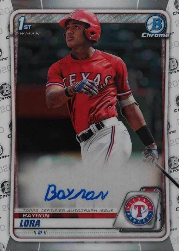 2020  Bowman Chrome Prospect Autographs Bayron Lora #CPABL Baseball Card