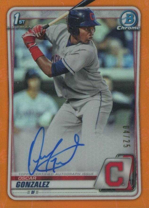 2020  Bowman Chrome Prospect Autographs Oscar Gonzalez #CPAOG Baseball Card