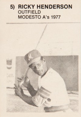 1977 Chong Modesto A's  Rickey Henderson #5 Baseball Card