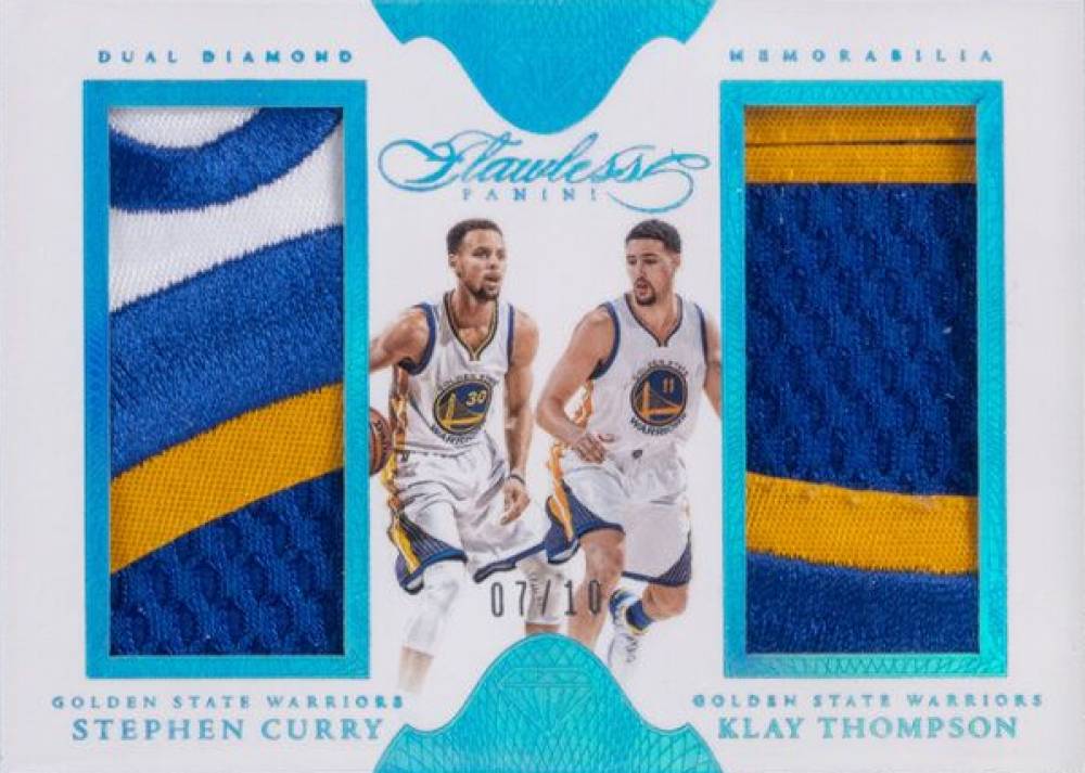 2015 Panini Flawless Dual Diamond Memorabilia Klay Thompson/Stephen Curry #GSWA Basketball Card