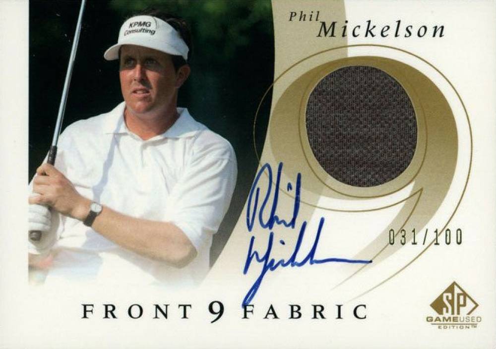 2002 SP Game Used Front 9 Fabrics Phil Mickelson #F9SPM Golf Card
