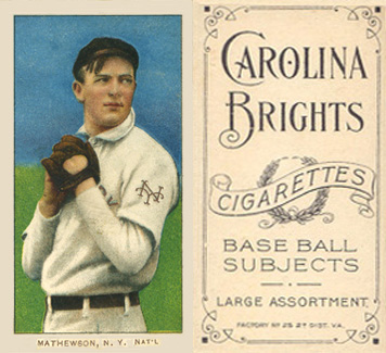 1909 White Borders Carolina Brights Mathewson, N.Y. Nat'L #307 Baseball Card