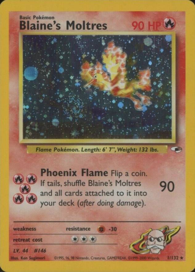 2000 Pokemon Gym Heroes  Blaine's Moltres #1 TCG Card