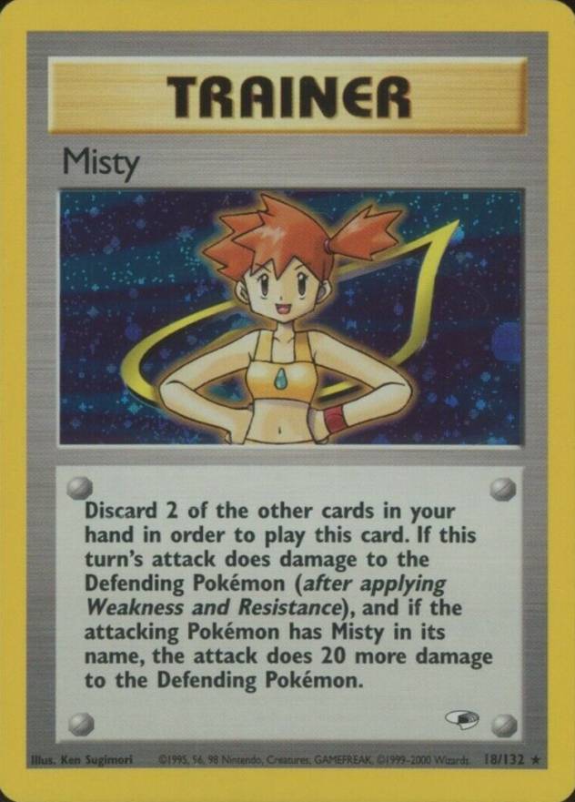 2000 Pokemon Gym Heroes  Misty #18 TCG Card