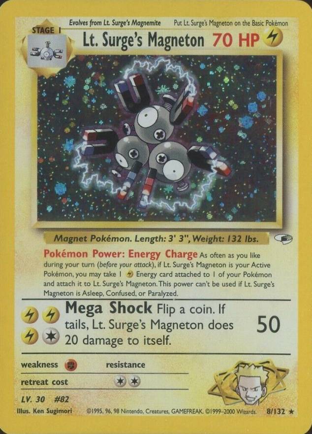 2000 Pokemon Gym Heroes  LT. Surge's Magneton #8 TCG Card
