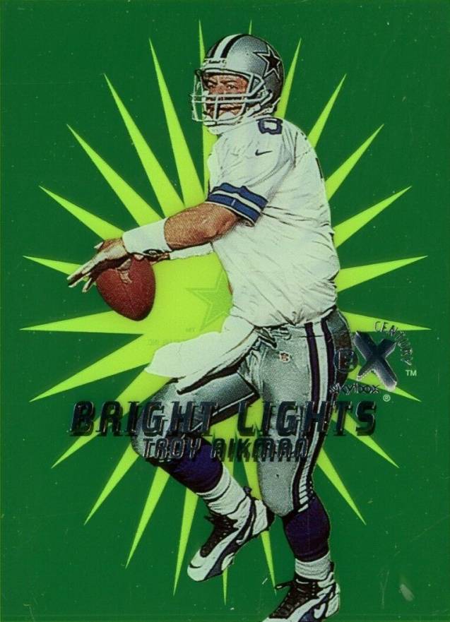 1999 E-X Century Bright Lights Troy Aikman #7 Football Card