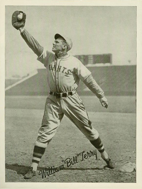 1936 Glossy Finish & Leather William Terry # Baseball Card