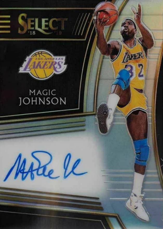 2018 Panini Select Signatures Magic Johnson #MJS Basketball Card