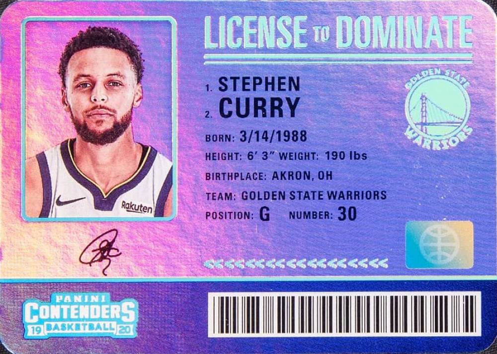 2019 Panini Contenders License to Dominate Stephen Curry #6 Basketball Card
