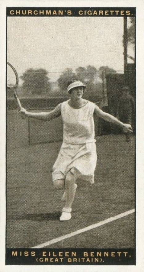 1928 W.A. & A.C. Churchman Lawn Tennis-Series of 50 Miss Eileen Bennett #6 Other Sports Card