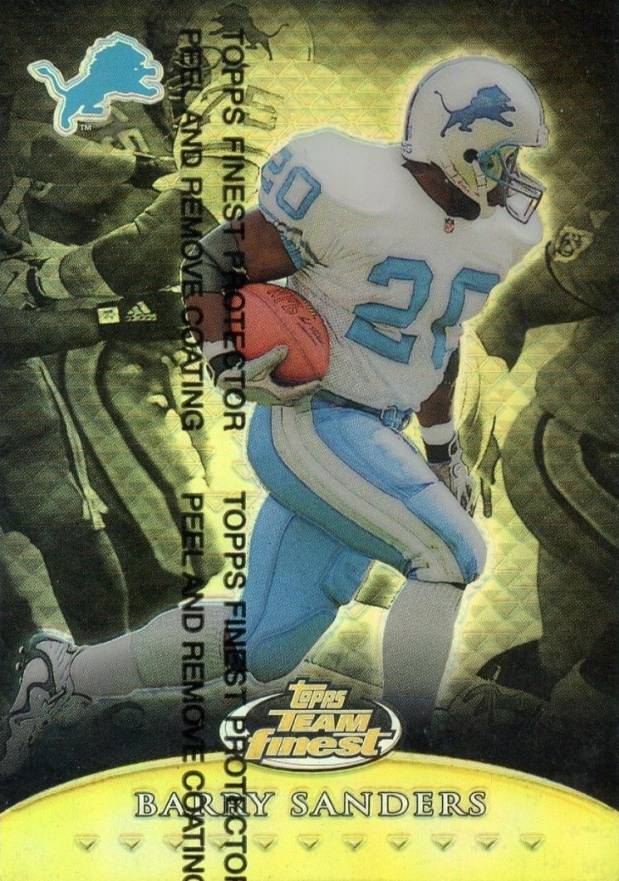 1999 Finest Team Finest Gold Barry Sanders #T1 Football Card