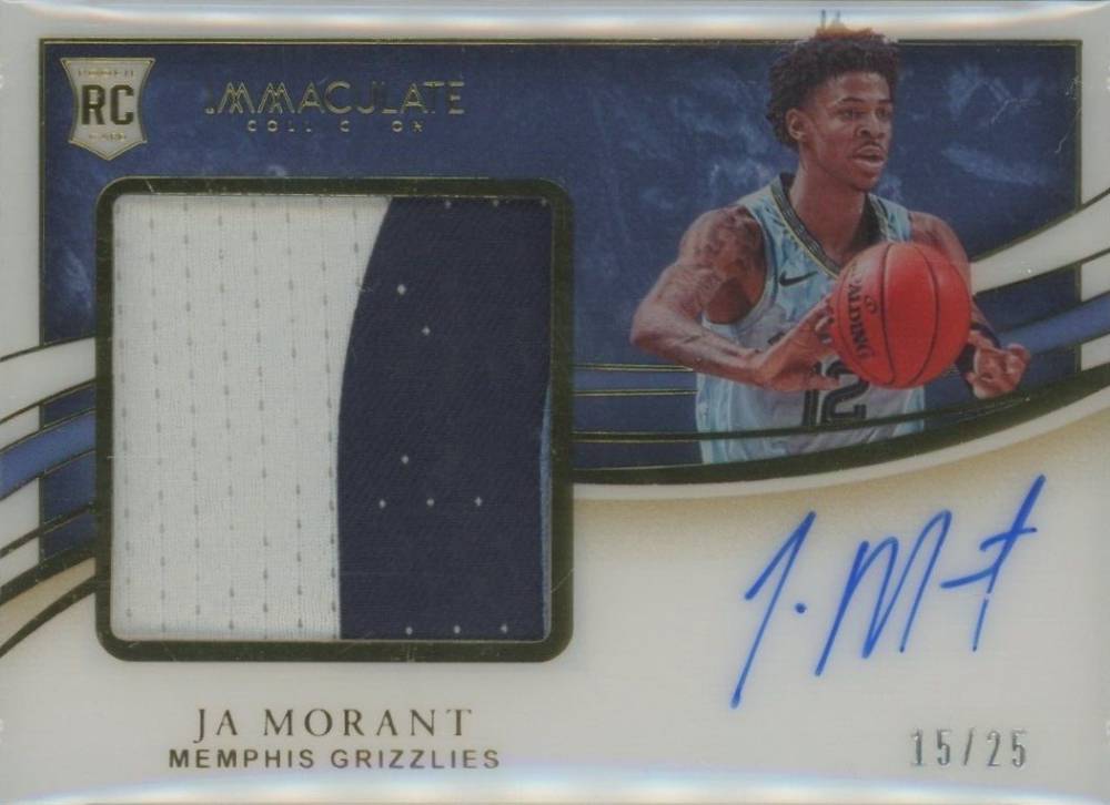 2019 Panini Immaculate Collection Premium Patch Autographs Ja Morant #JMT Basketball Card