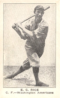 1921 American Caramel--Series of 80 E.C. Rice # Baseball Card