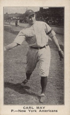 1921 American Caramel--Series of 80 Carl May # Baseball Card