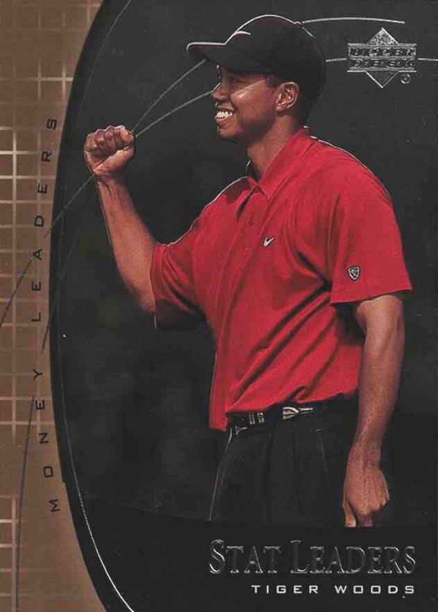 2001 Upper Deck Stat Leaders Tiger Woods #SL17 Golf Card
