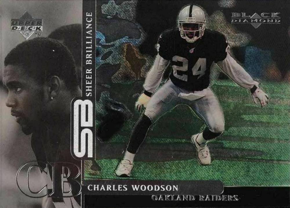 1998 Upper Deck Black Diamond Rookies-Sheer Brilliance Charles Woodson #B15 Football Card