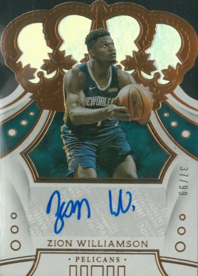 2019 Panini Crown Royale Crown Rookie Autographs Zion Williamson #ZWL Basketball Card