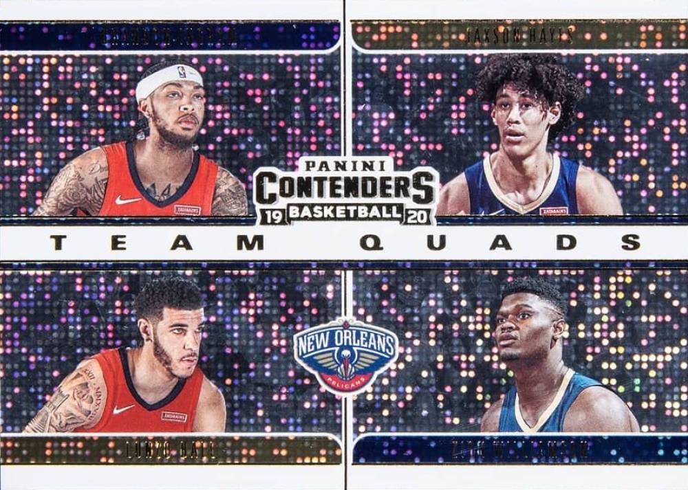 2019 Panini Contenders Team Quads Brandon Ingram/Jaxson Hayes/Lonzo Ball/Zion Williamson #19 Basketball Card