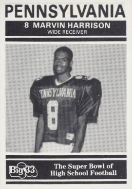 1991 Pennsylvania High School Big 33 Marvin Harrison #6 Football Card