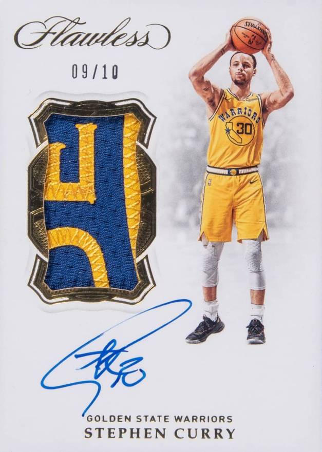 2018 Panini Flawless Vertical Patch Autographs Stephen Curry #VPSCY Basketball Card