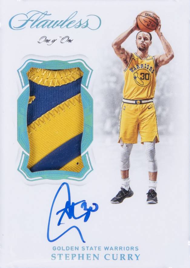 2018 Panini Flawless Vertical Patch Autographs Stephen Curry #VPSCY Basketball Card