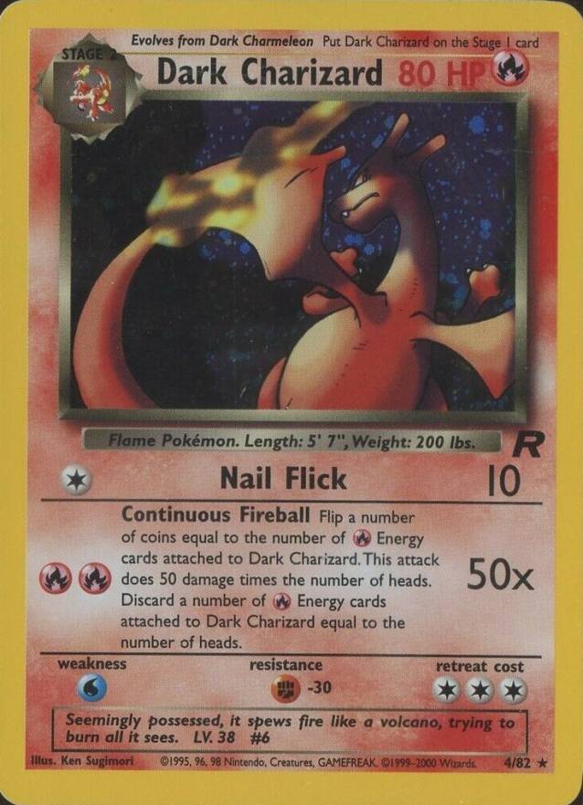 2000 Pokemon Rocket Dark Charizard-Holo #4 TCG Card