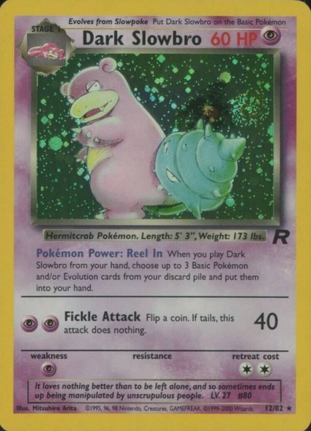 2000 Pokemon Rocket Dark Slowbro-Holo #12 TCG Card