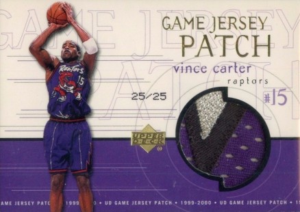 1999 Upper Deck Game Jerseys Patch Vince Carter #VC Basketball Card