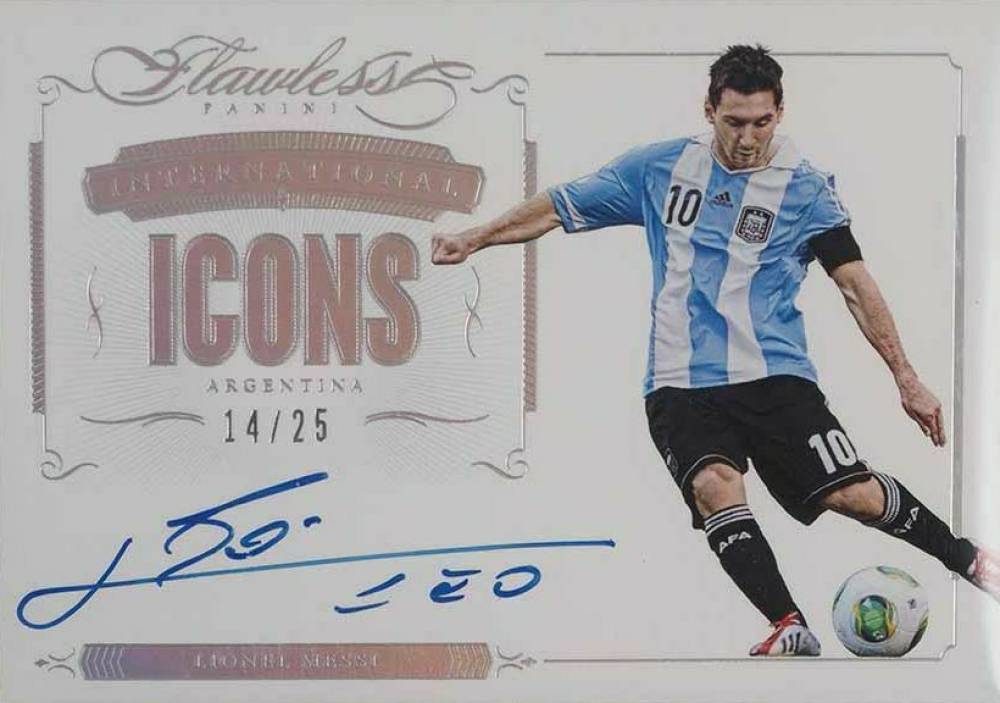 2016 Panini Flawless International Icons Autograph Lionel Messi #II-LM Soccer Card