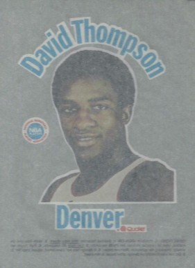 1979 Quaker Oats Iron-Ons David Thompson # Basketball Card