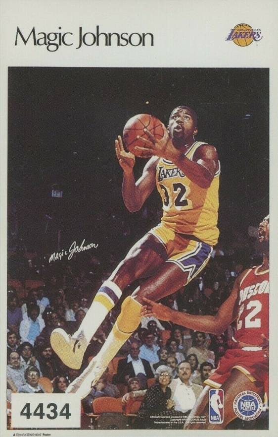 1986 Sports Illustrated Poster Test Sticker Magic Johnson #4434 Basketball Card