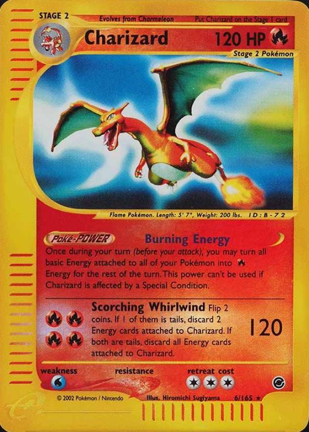 2002 Pokemon Expedition Charizard-Reverse Foil #6 TCG Card