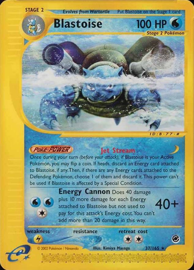 2002 Pokemon Expedition Blastoise #37 TCG Card