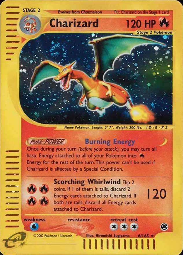 2002 Pokemon Expedition Charizard-Holo #6 TCG Card