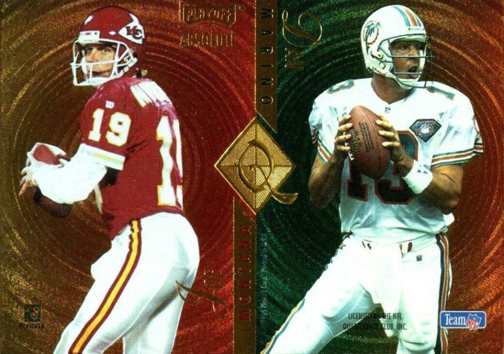 1995 Playoff Absolute Quads Montana/Marino/Young/Elway #Q1 Football Card