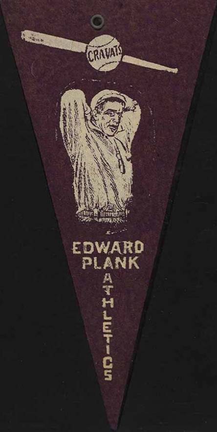 1913 Cravats Felt Pennant Eddie Plank #19 Baseball Card