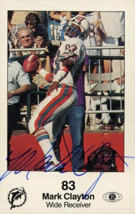 1985 Dolphins Police Mark Clayton #3 Football Card