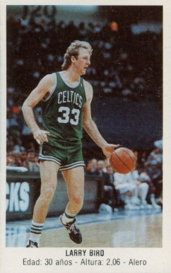 1987 Merchante Spanish Stickers Larry Bird #140 Basketball Card