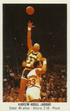 1987 Merchante Spanish Stickers Kareem Abdul-Jabbar #133 Basketball Card
