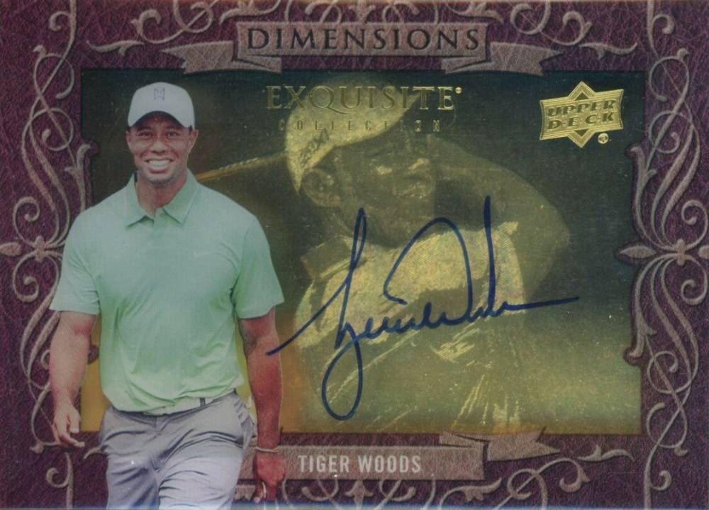 2014 Upper Deck Exquisite Collection Dimensions Autographs Tiger Woods #D-TW Golf Card