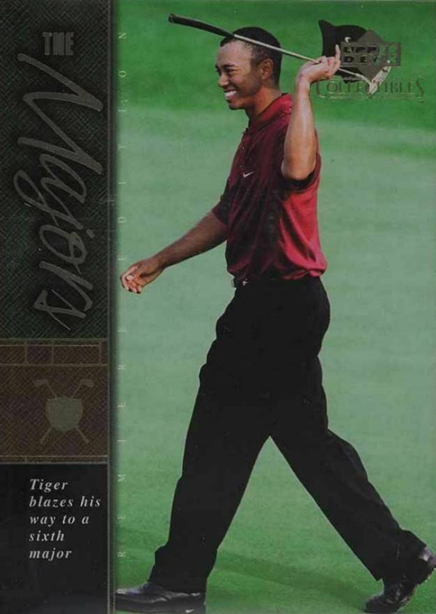 2001 Upper Deck Tiger Woods Collection Tiger blazes his way to 6th Major #TWC22 Golf Card