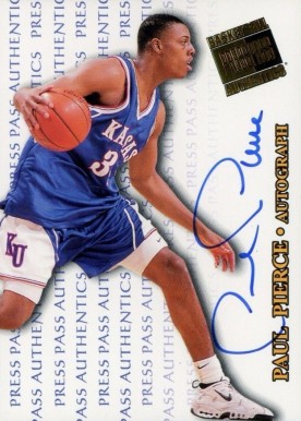 1998 Press Pass Authentics Autograph Paul Pierce # Basketball Card