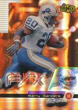 1999 Upper Deck Ionix Power F/X Barry Sanders #P8 Football Card