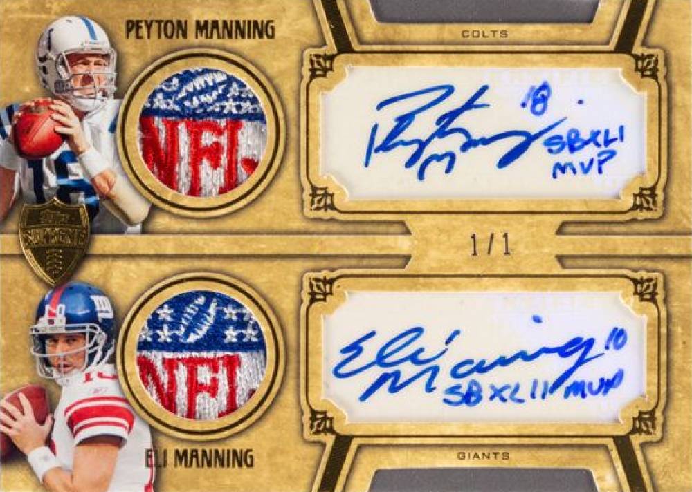 2010 Topps Supreme Dual Autographs Eli Manning/Peyton Manning #SDAMM Football Card