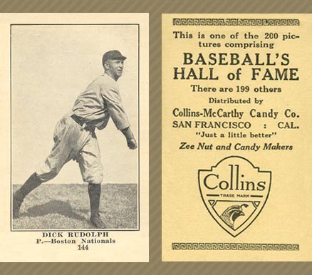 1917 Collins-McCarthy Dick Rudolph #144 Baseball Card