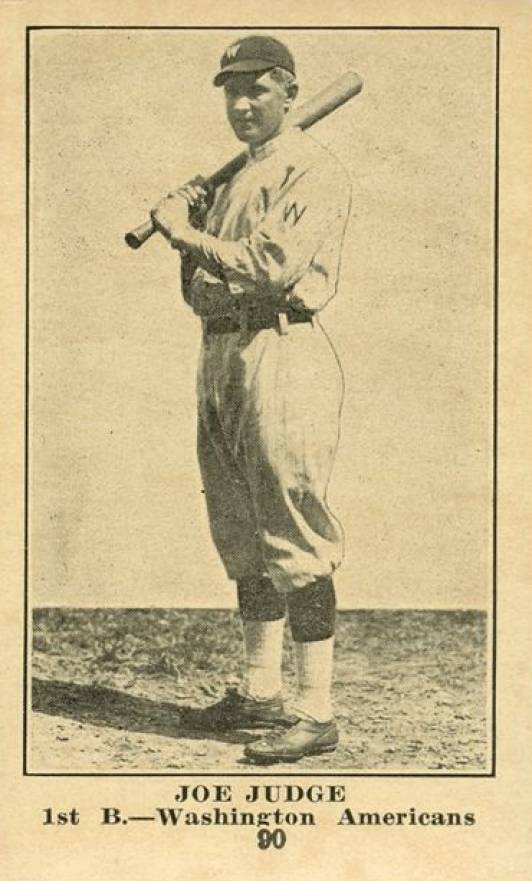 1917 Collins-McCarthy Joe Judge #90b Baseball Card