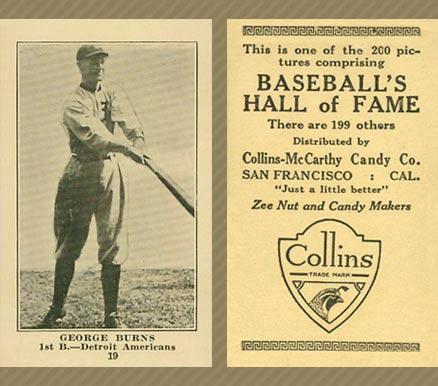 1917 Collins-McCarthy George Burns #19 Baseball Card