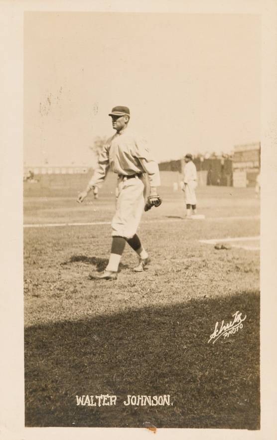 1913 Real Photo Postcard Walter Johnson Schutz Photo # Baseball Card