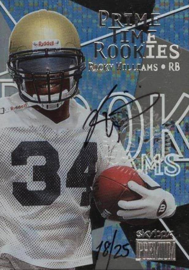 1999 Skybox Premium Prime Time Rookies Ricky Williams #1 Football Card