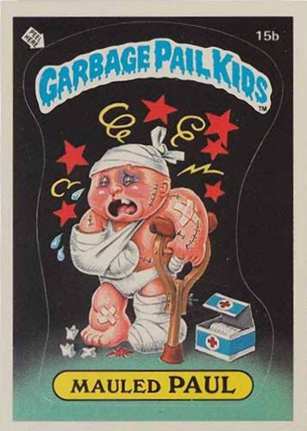 1985 Garbage Pail Kids Stickers Mauled Paul #15b Non-Sports Card